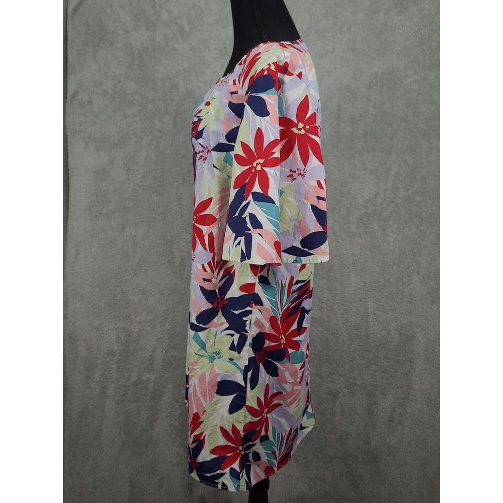 The Pioneer Woman Scoop Neck Mini Dress Bell Sleeves‎  Floral Print 100% Cotton - Picture 4 of 12